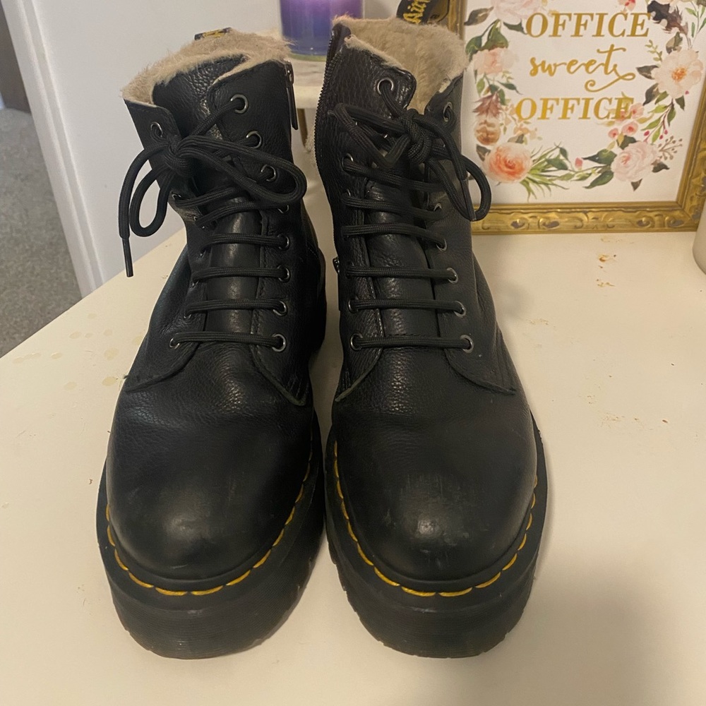 Jadon Boot leather faux fur lined platforms